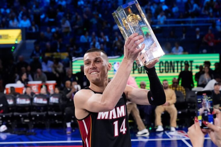 Miami Heat’s Herro Skips 3-Point Defense; 2006 Title Team Honored