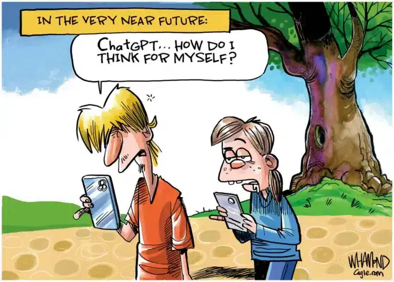 Editorial Cartoons: Teens Rely on AI for Key Answers Editorial Cartoons: Teens Rely on AI for Key Answers